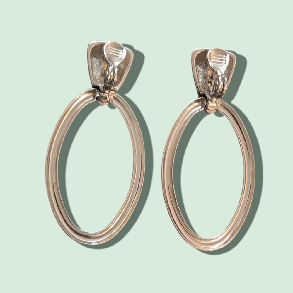 Monet Silver Tone Clip Earrings